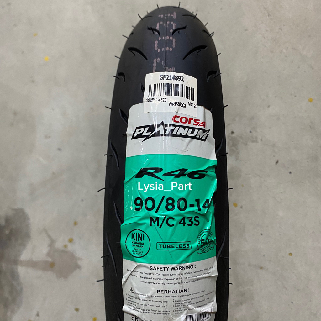 Jual Ban Motor Corsa R46 90/80 Ring 14 - Tubeless, Soft Compound, Tahan ...