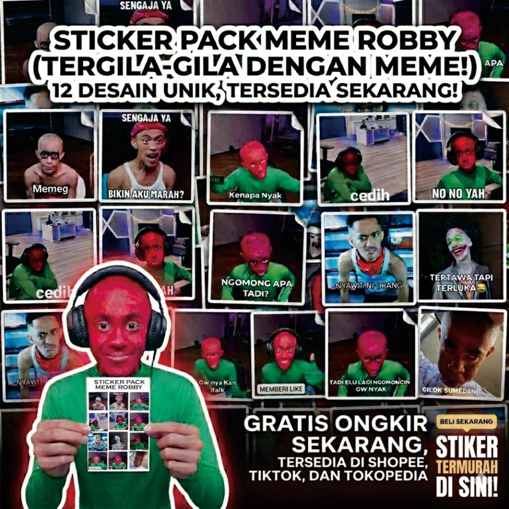 Jual Sticker Pack Meme Robby Lucu & Viral - Isi 12 pcs - Stiker ...