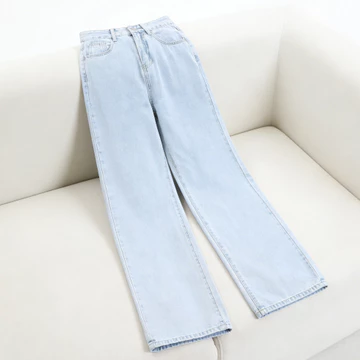 Elegan.Girl Bigsize Celana Panjang Wanita Jeans Retro High Waist Korean Style Highwaist Kulot