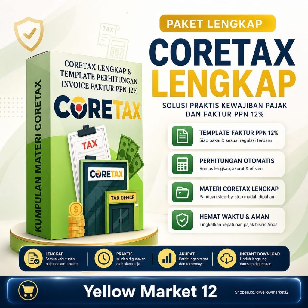 Jual Kumpulan Materi Coretax Lengkap & Template Perhitungan Invoice ...
