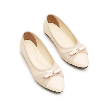 Quince Delia Sepatu Flat Shoes Wanita Elegan Suede