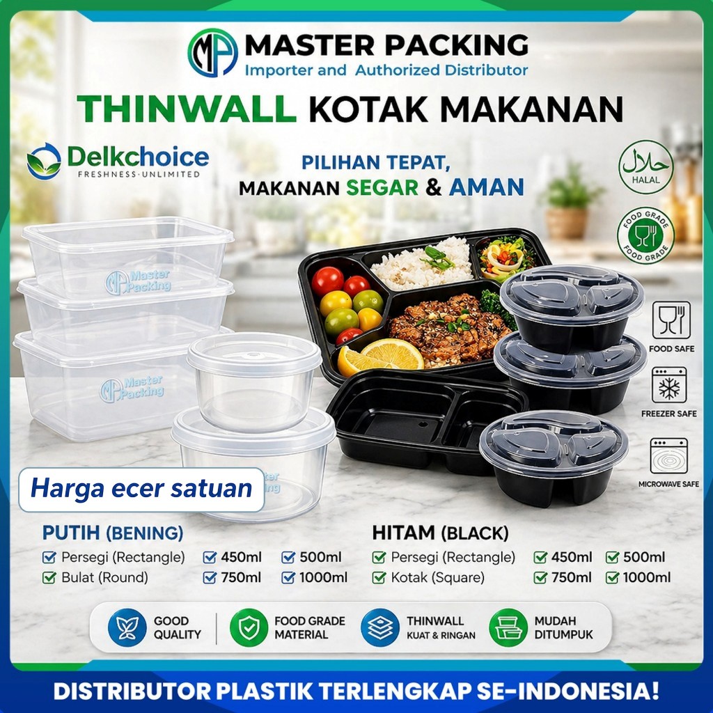 Jual Thinwall Rectangle Food Container Box Tempat Makan Plastik Kotak ...