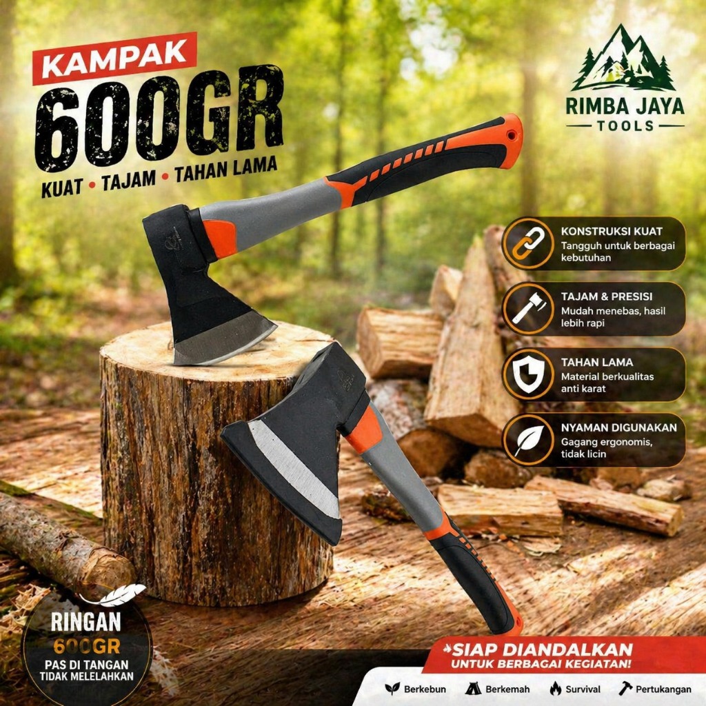 Jual LAGI MURAH!!! Kampak kayu Fiber 600 gr Kapak Kayu | Shopee Indonesia