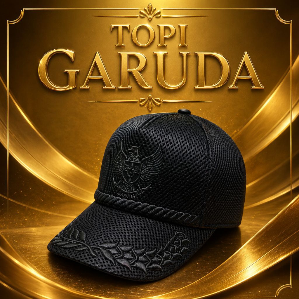 Topi Garuda Full Hitam
