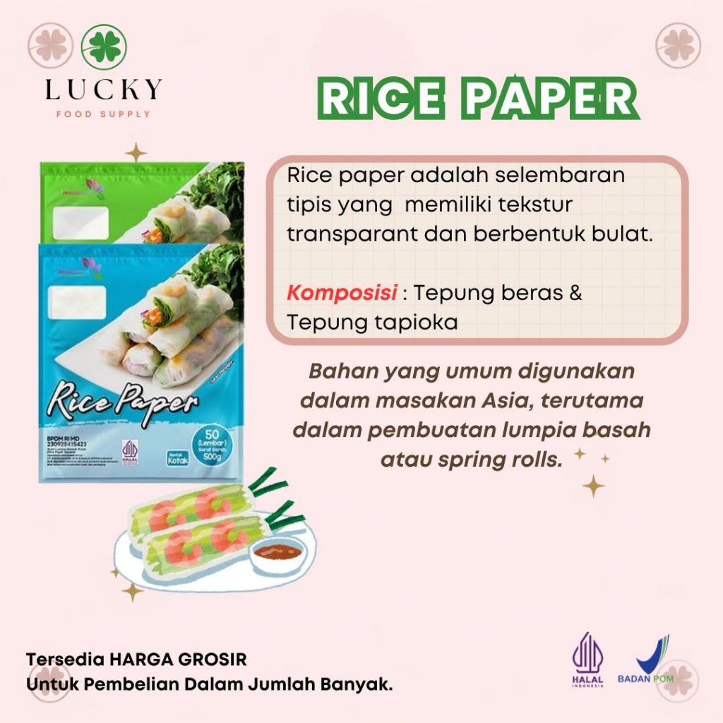 Jual JSF Rice Paper / BANH TRANG / Kulit Lumpia Vietnam / Kotak dan ...