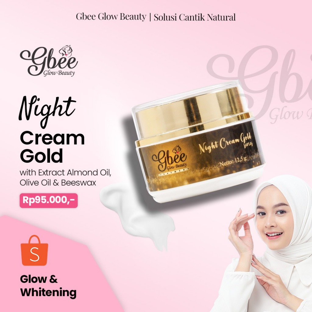 Jual Gbee Glow Beauty Night Cream Gold 12,5 gr | Shopee Indonesia