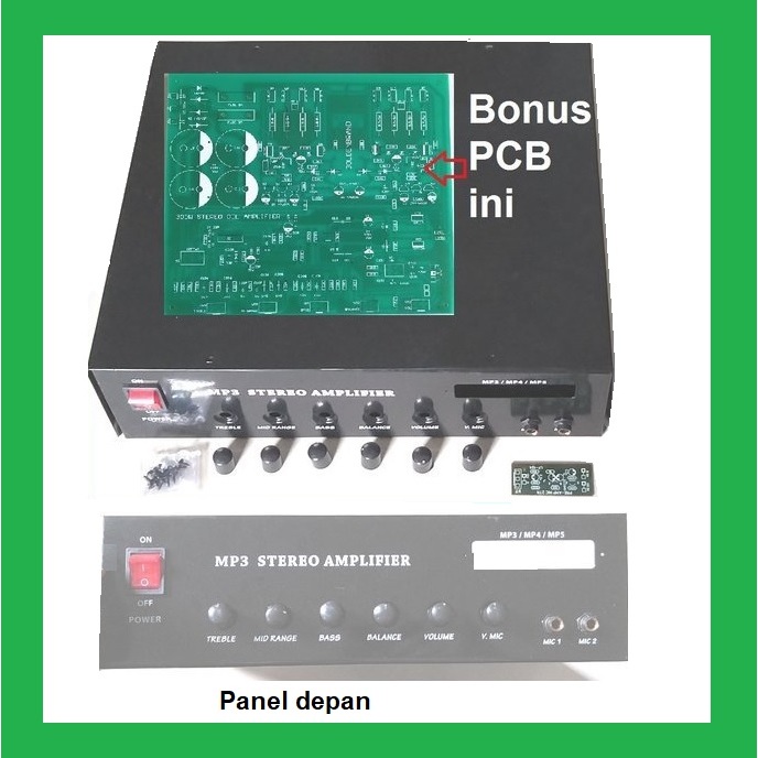 Jual Box besar Stereo Amplifier support lubang modul MP3 MP4 MP5 FM USB ...