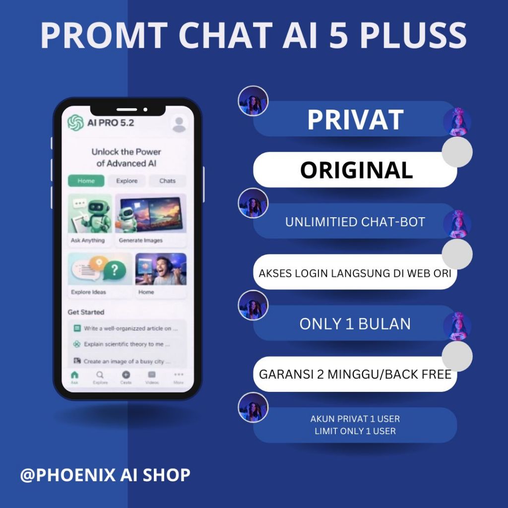 PROMT CHAT AI 5.2 PLUSS FULL FEATURE PRIVATE PALING CANGGIH DAN PINTAR AKSES PRIBADI PROSES CEPAT BERGARANSI