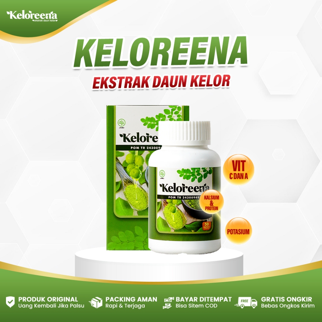 KELOREENA Original 100% Herbal Kapsul Daun Kelor Multikhasiat Atasi Berbagai Macam Penyakit