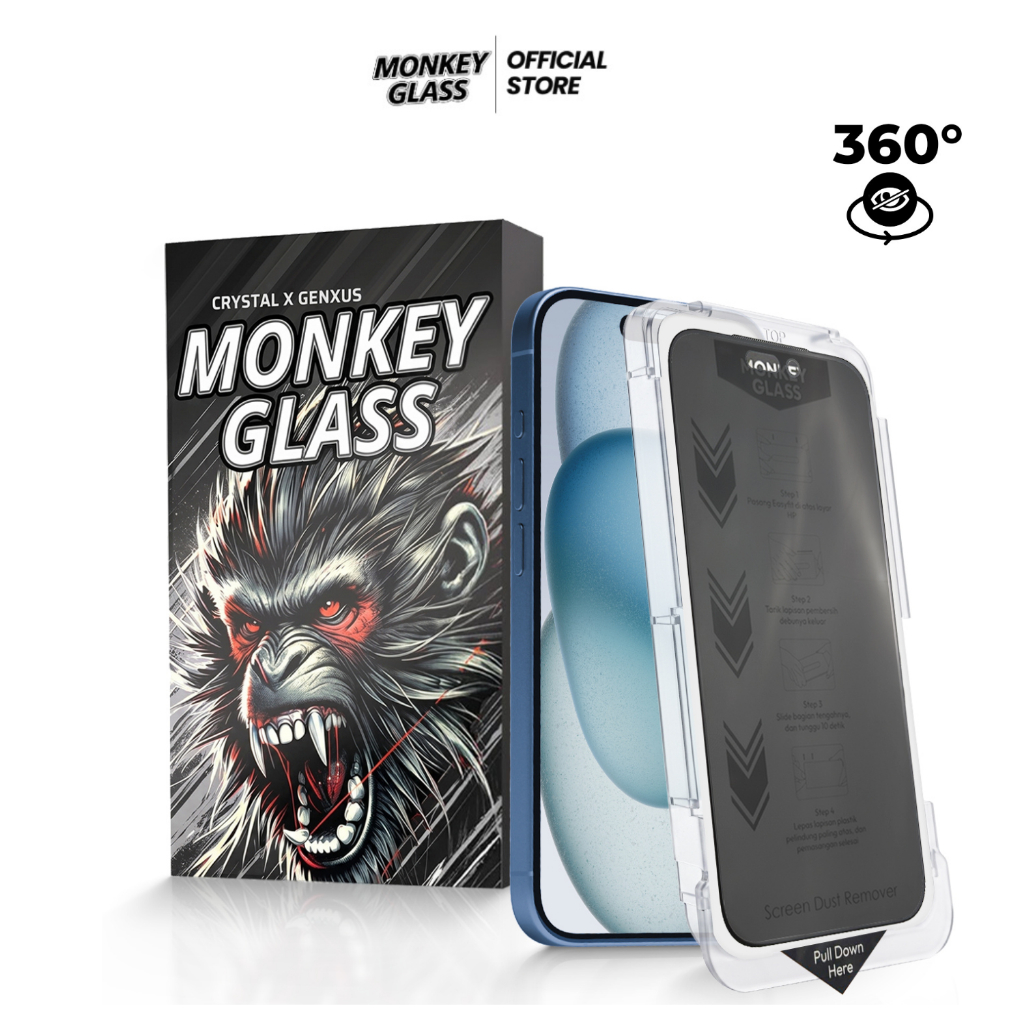 Jual Monkey Glass Tempered Glass 360 Derajat Privacy/Anti Spy Easy ...