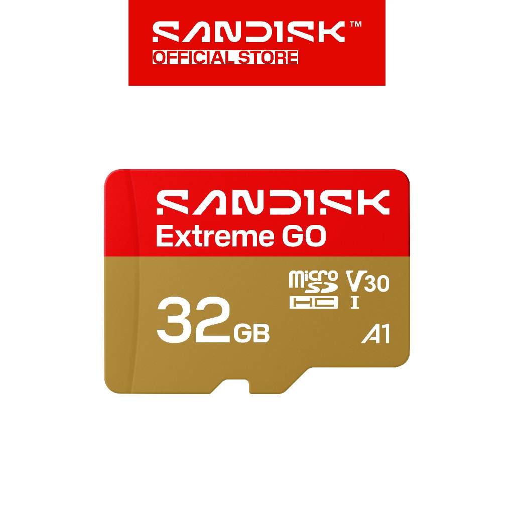 SANDISK microSDHC Extreme GO 32GB Class 10 UHS-I A1 V30 U3 4K UHD Action Cam (Up to 100MB/s)