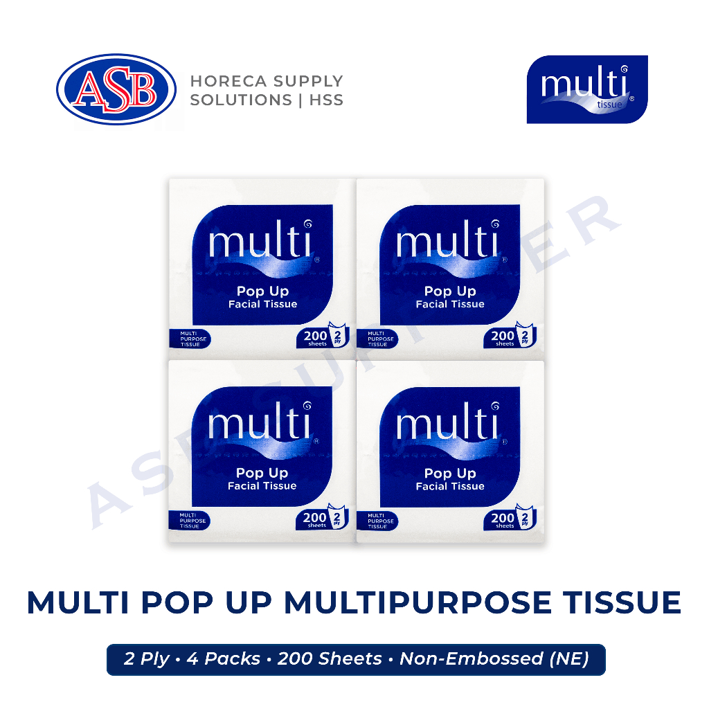 Jual Tissue / Tisu MULTI Pop Up Multipurpose 2 Ply (4 Packs x 200 ...