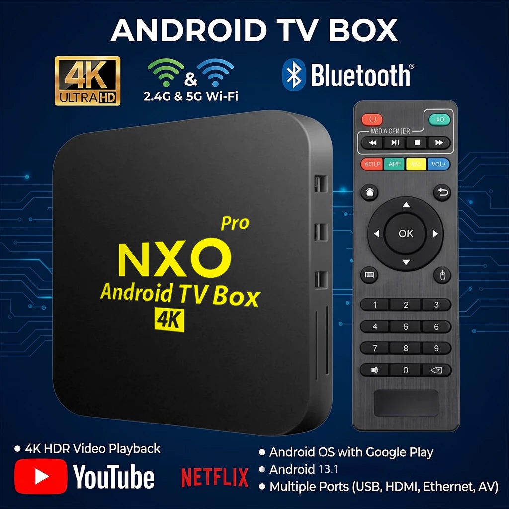 NXO TV Box Android 13.1 4K 16GB RAM 256GB ROM Free Netflix 2.4G Smart TV Box 4K Ultra HD