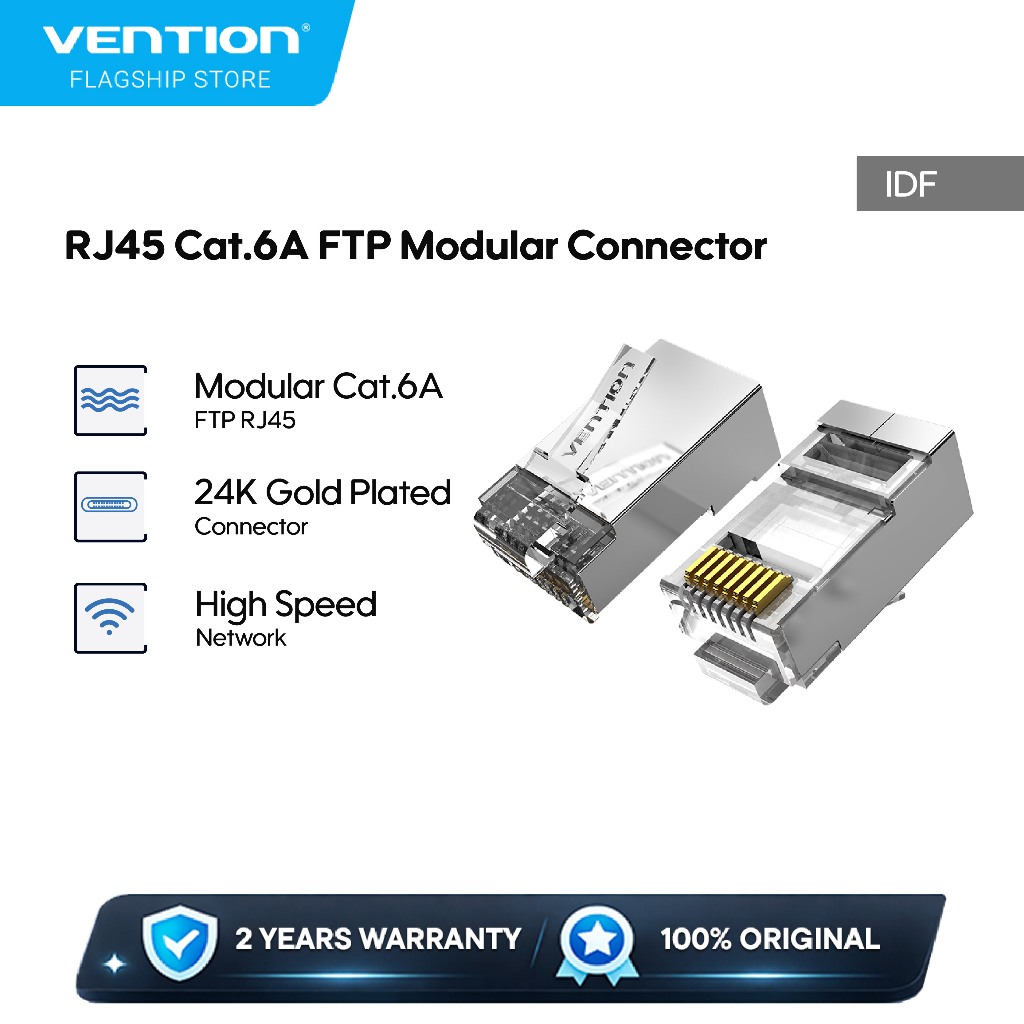 Jual Vention Connector Cat6 FTP RJ45 Modular Plug Transparent Gigabit ...