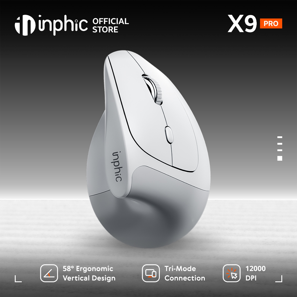 Jual INPHIC X9PRO Vertical Ergonomic Mouse Sensor Instant S205 12K DPI ...