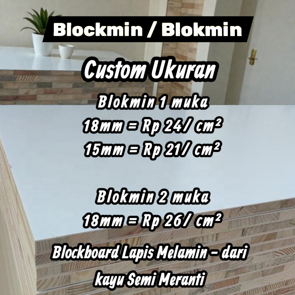 Jual Triplek Blokmin Semi Meranti - Custom Ukuran (Blockmin ...
