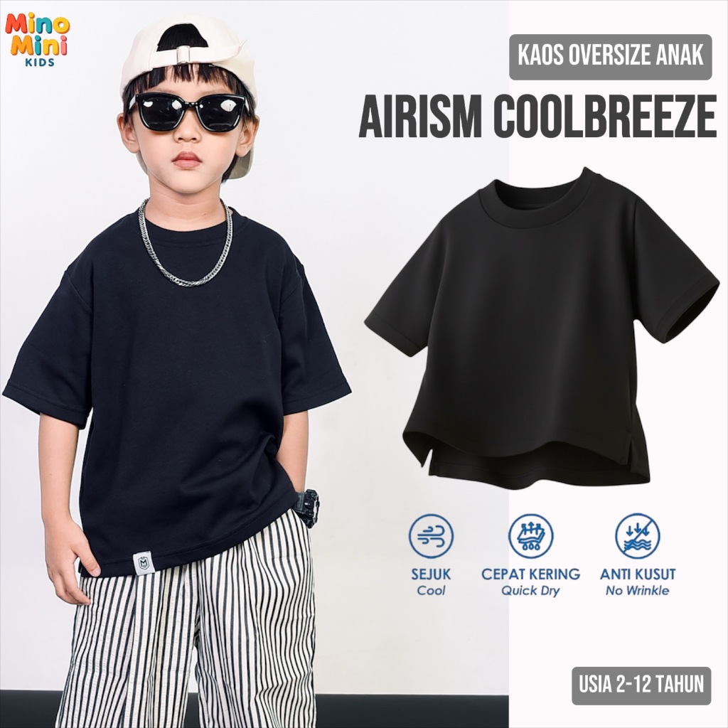 Jual MinoMini Kids - Kaos Anak Oversize Airism Coolbreeze Micro Cotton ...