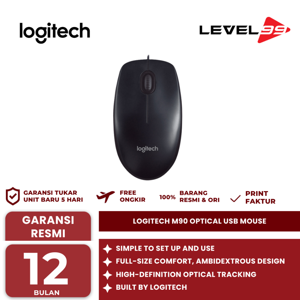 Jual Logitech M90 Optical USB Mouse | Shopee Indonesia