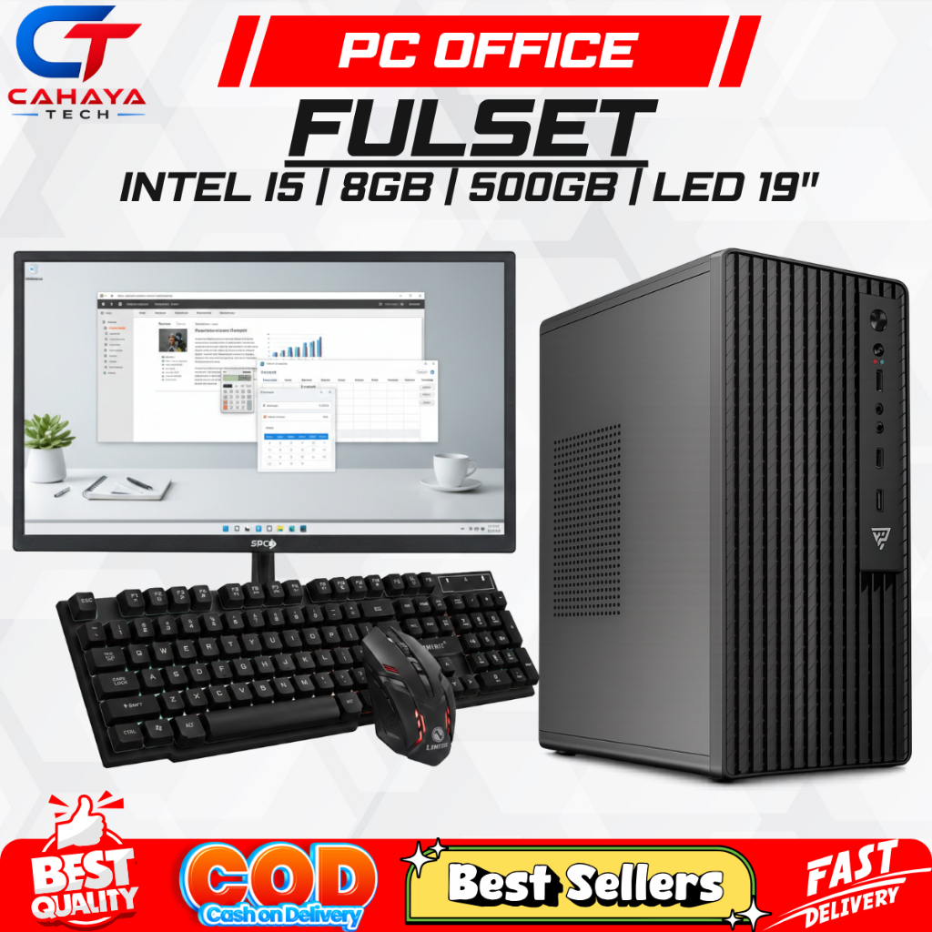Jual PC Gaming Murah Fullset Intel Core I5 RAM 8GB SSD 128GB HDD 500GB ...