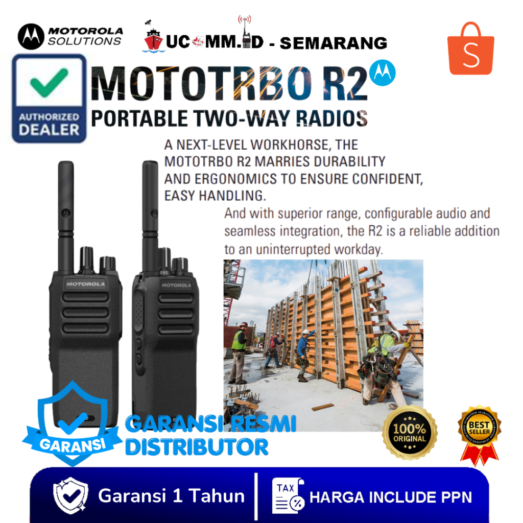Jual MOTOROLA R2 Vhf 136-174 Mhz Nkp Radio Ht Motorola r2 Single Band ...