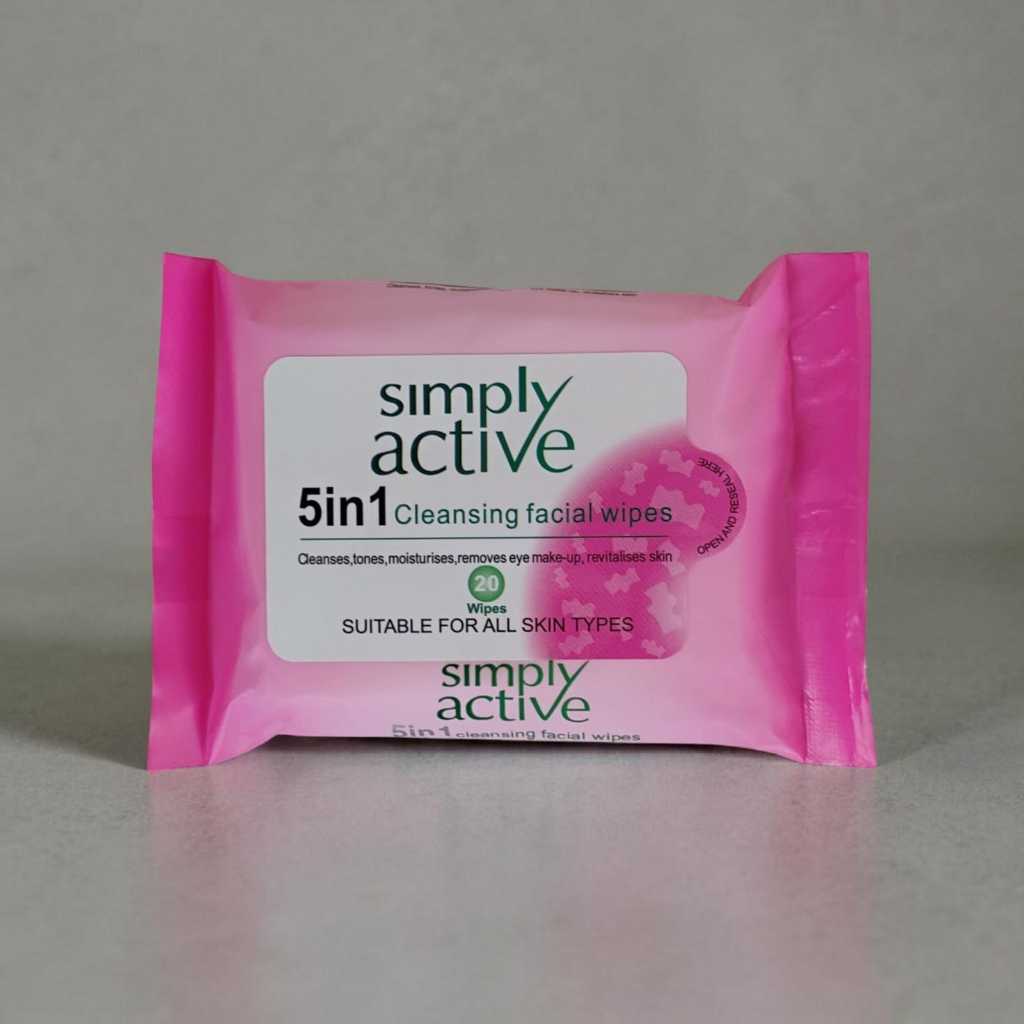 MSB Simply Active Tissue Makeup Remover Tissue Pembersih Makeup Wajah Cleansing Wipes Murah