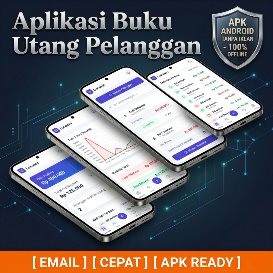 Aplikasi Android Pencatat Buku Utang Pelanggan Warung APK Offline Sekali Bayar