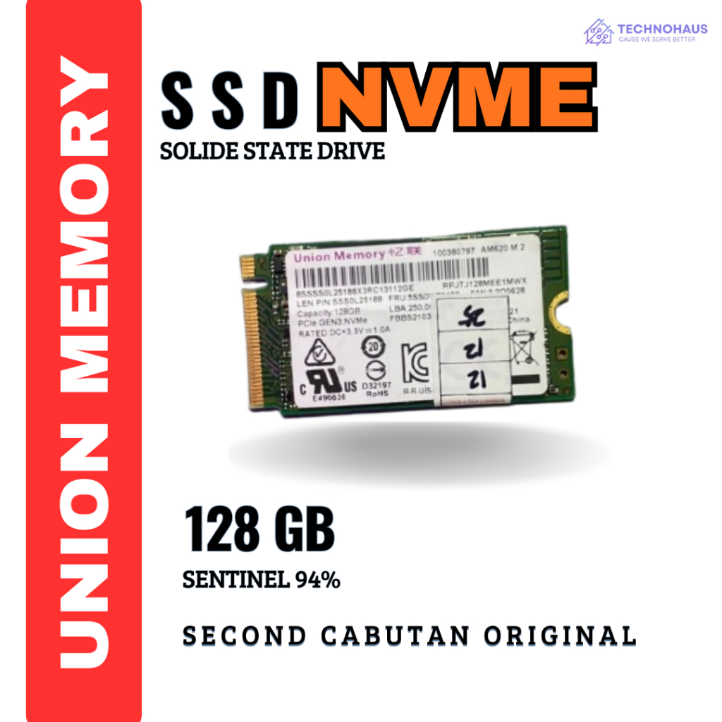 Jual SSD NVME/M2 SATA, 128GB/256GB Pcie Gen3 SENTINEL >90% Second ...