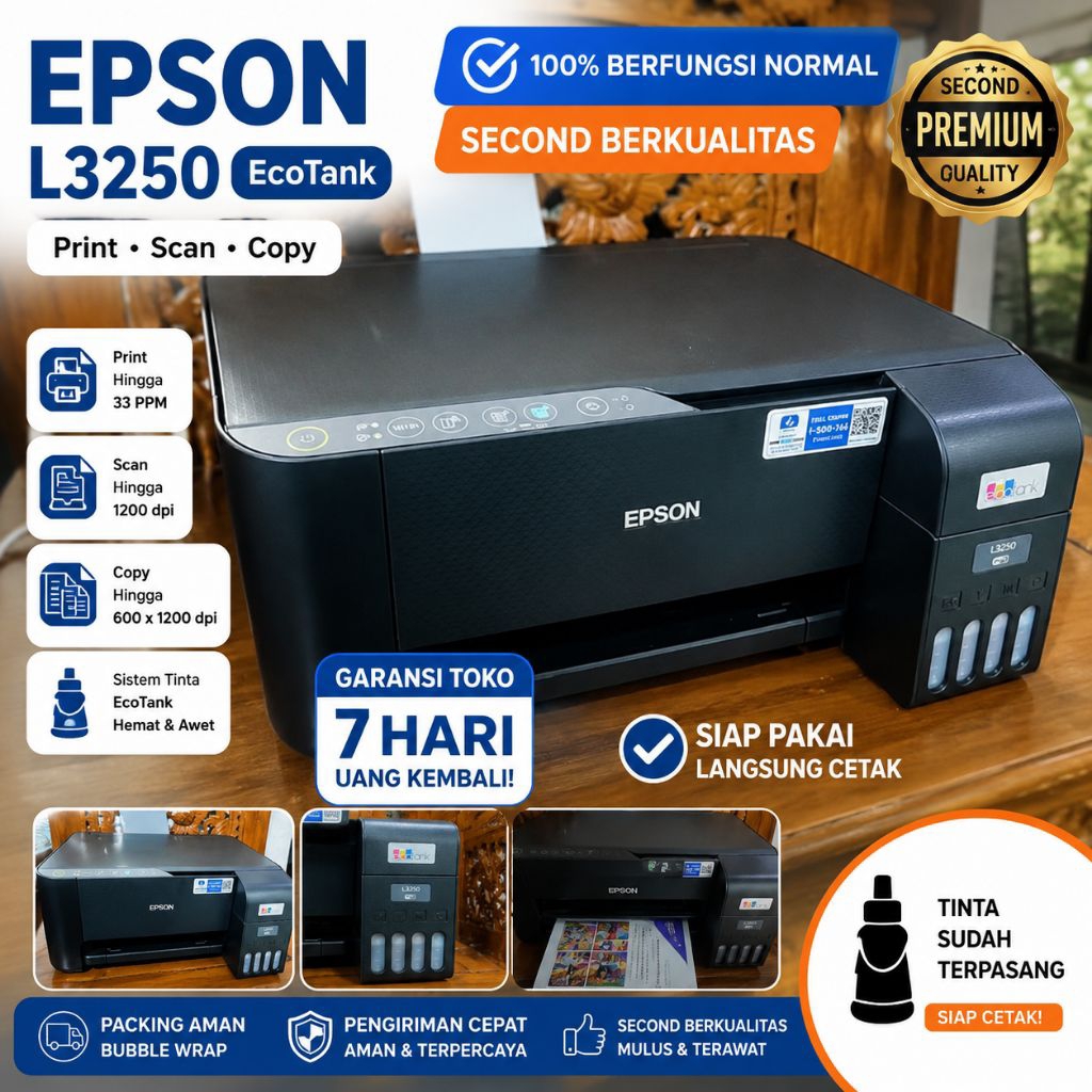 Jual Printer Epson L3250 EcoTank WiFi Second Original Mulus Normal ...