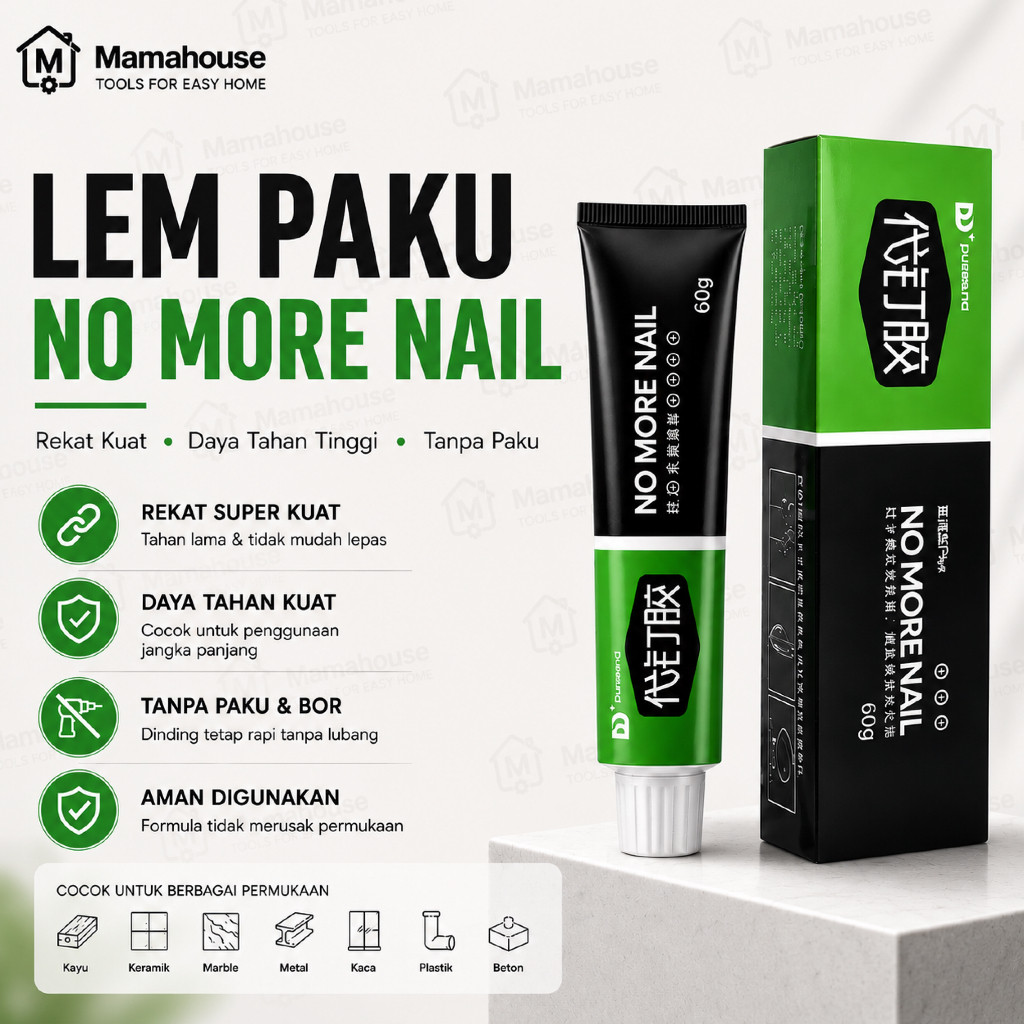 Lem Pengganti Paku Tembok No More Nail Glue Multifungsi Tanpa Bor Perekat Dinding Kuat