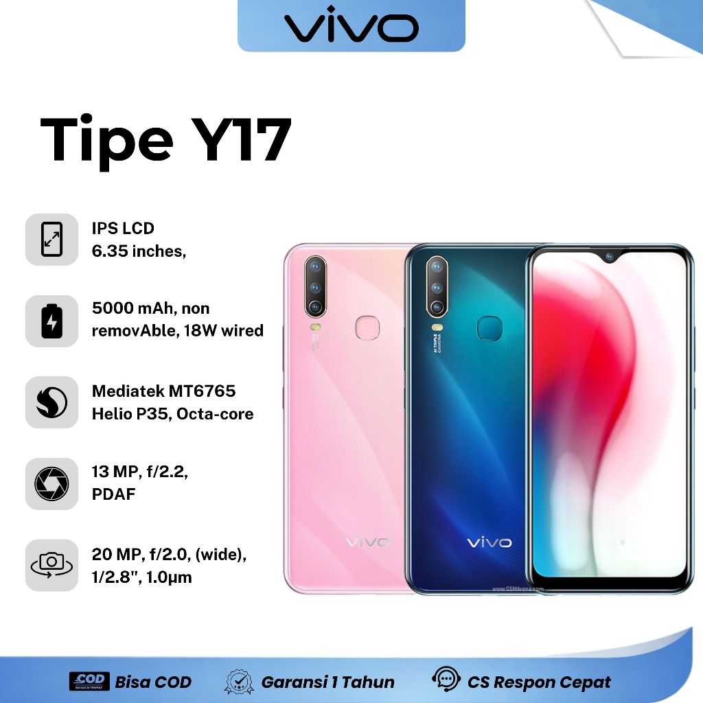 HP VIVO Y17 8+256GB Smartphone Fullset Garansi 1 Tahun
