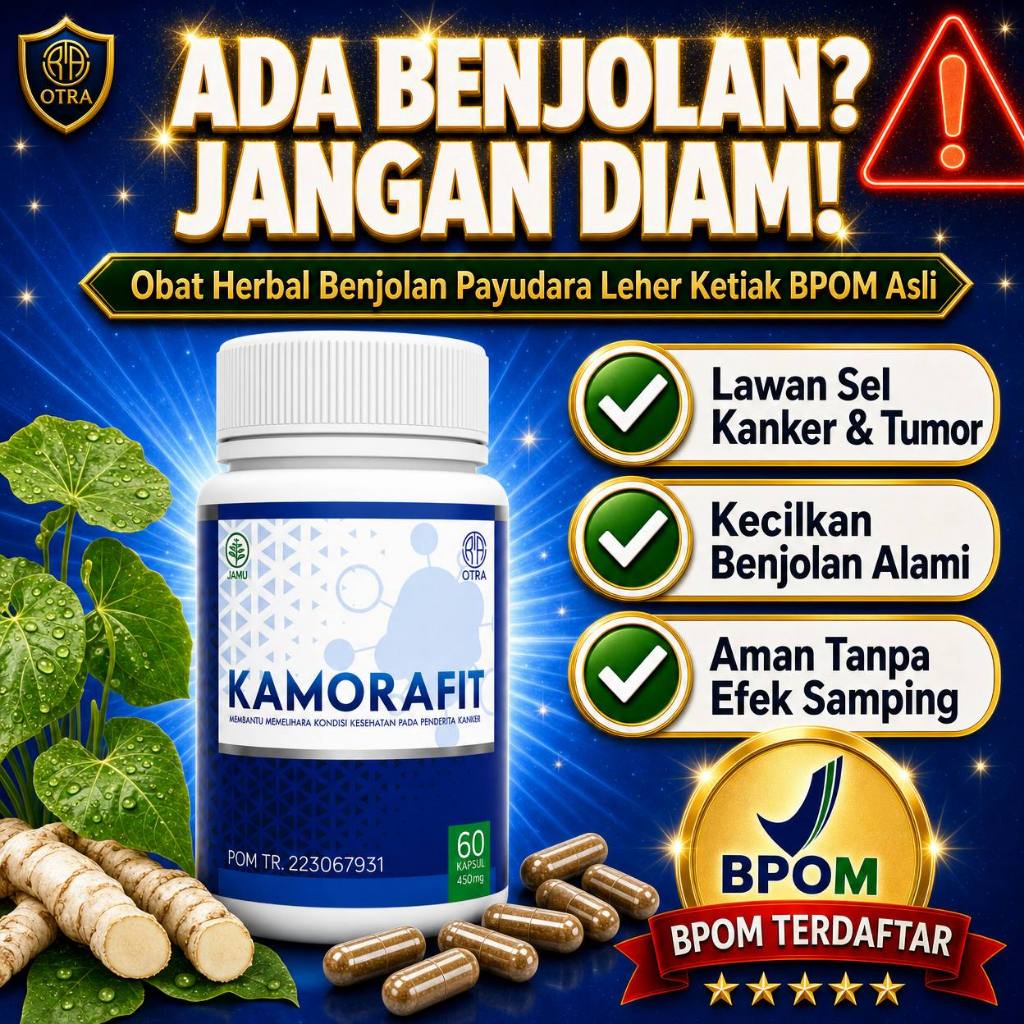 KAMORAFIT Obat Herbal Kanker Payudara Tumor Benjolan Kapsul Keladi Tikus Temu Putih Anti Kanker BPOM