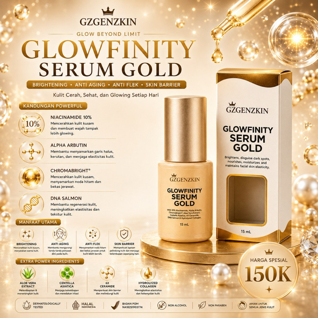 Jual GZGENZKIN Glowfinity Serum Gold 24K 15ml – Serum Wajah BPOM ...