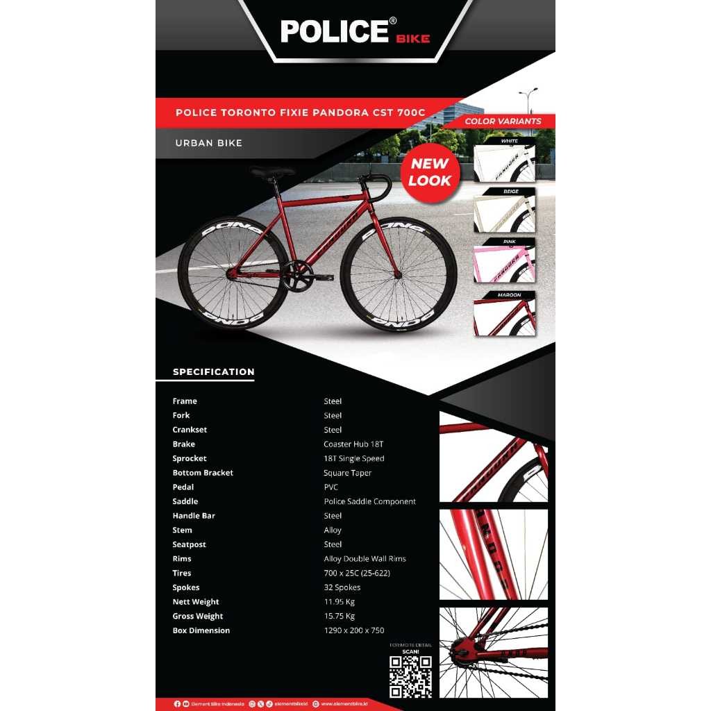 Jual SEPEDA FIXIE POLICE PANDORA CST 700C SEPEDA FIXIE PANDORA | Shopee ...