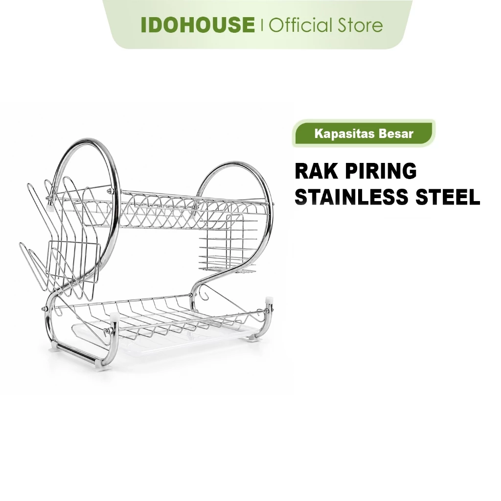 IDOHOUSE Rak Piring Stainless 2 Susun Minimalis