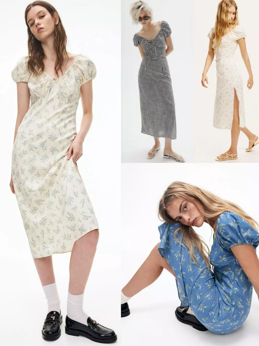 Dress Panjang Wanita Bahan Linen-Blend HM Tie-Detail Maxi Dress - 2425