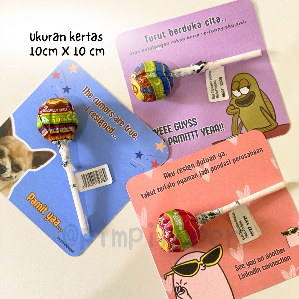 Jual KARTU UCAPAN RESIGN | Hadiah Resign | Mini Gift Snack Card ...