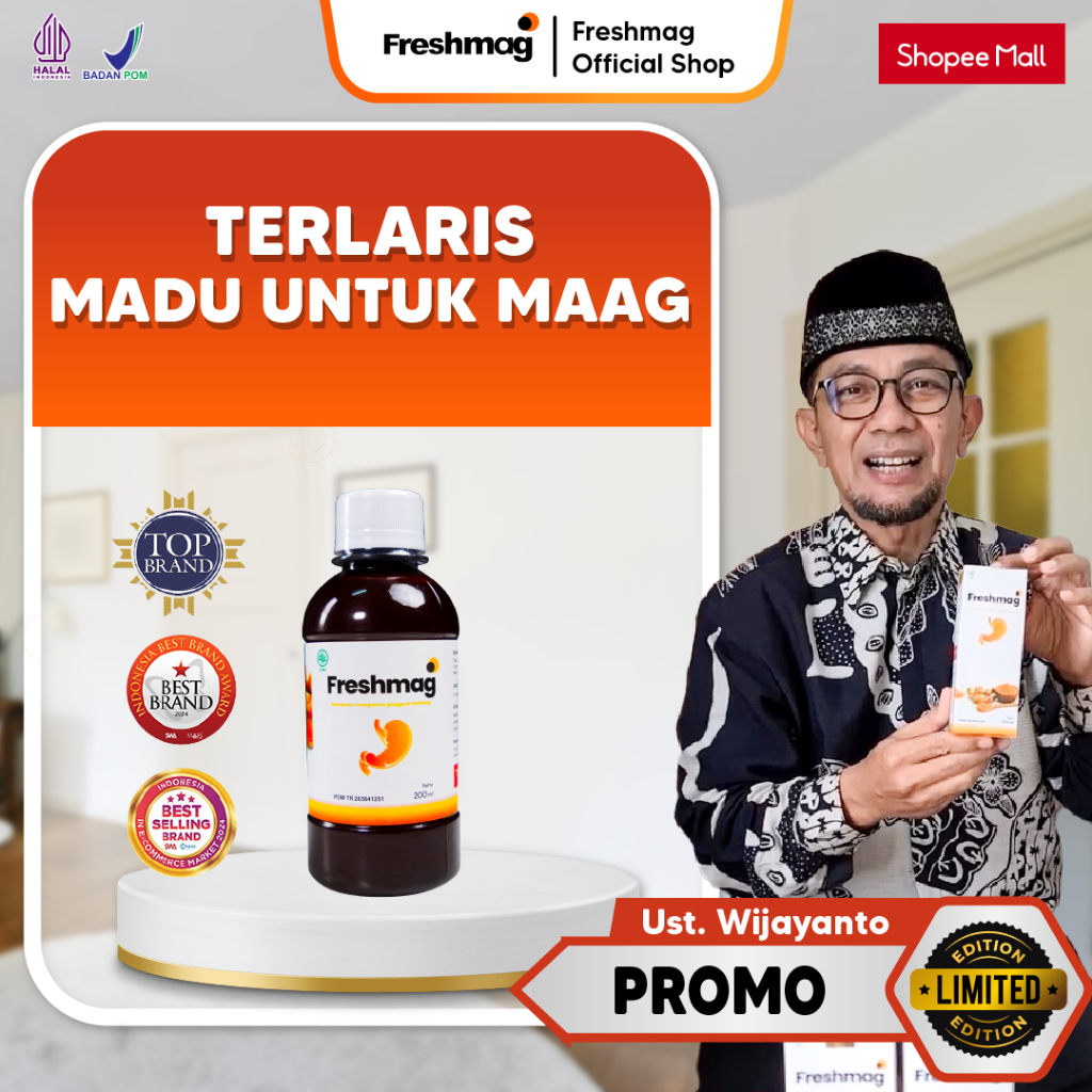 Terlaris !!!  Madu Freshmag 5x Lebih Efektif Sembuhkan Asam Lambung , Maag dan Gerd Radang Lambung Infeksi Lambung dan Penambah Nafsu Makan