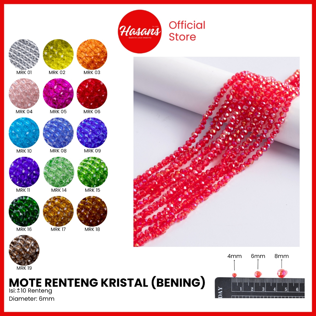Jual HASANS - Mote Renteng Kristal 6mm Bakpau Ceko Gepeng P1 - 10 ...