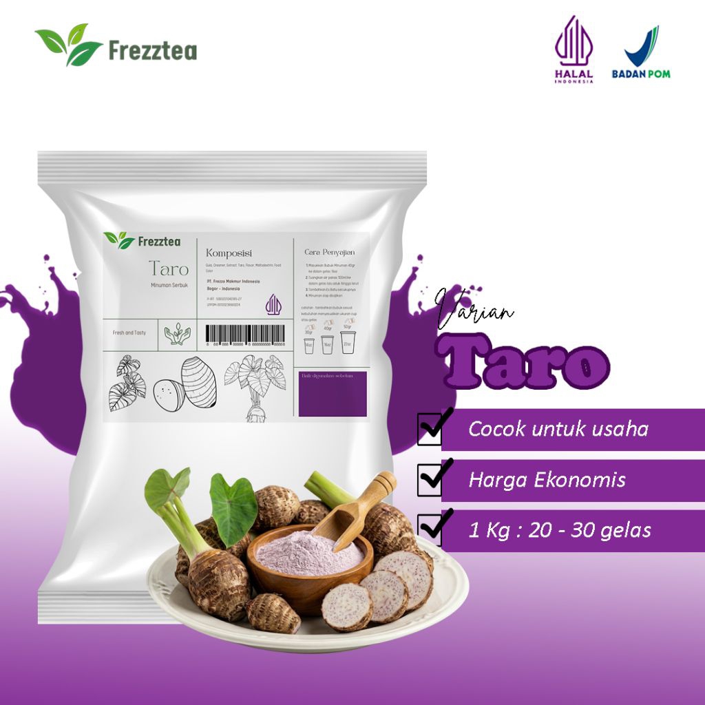 Jual FREZZTEA Bubuk Minuman Rasa Taro 1kg / Powder Taro / Bubuk Minuman ...