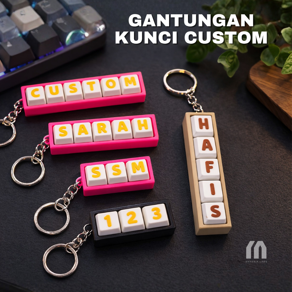 Jual Gantungan Kunci Custom Nama Huruf Keycap Keyboard Mechanical ...