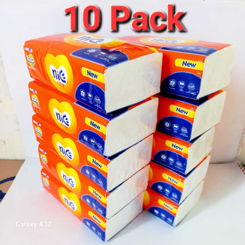 Jual PAKET 10 Pack Tisu Wajah Nice 320 Lembar - Lembut, Kuat, dan Daya ...