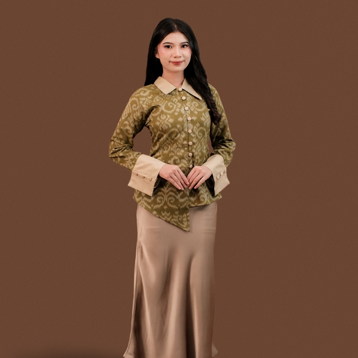 ALAIR | Lavanya Blouse Tenun Wanita - Sage Ornamental