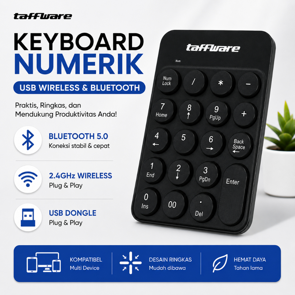 Jual Taffware Keyboard Numeric Angka Numpad Mini Wireless 2.4GHz ...