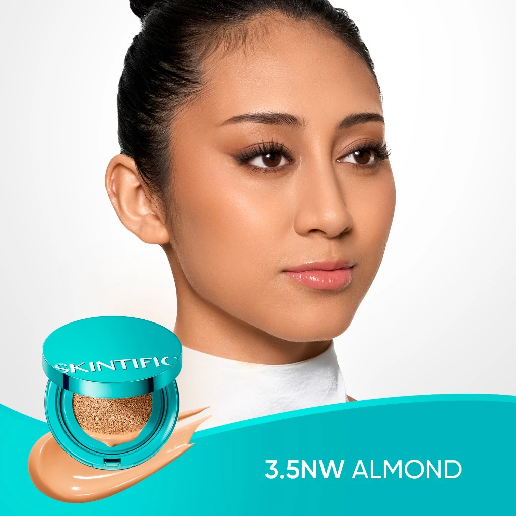 SKINTIFIC - PERFECT STAY SERUM MATTE CUSHION FOUNDATION SPF 50 PA++++ | Soft Matte Finish Menghalusk
