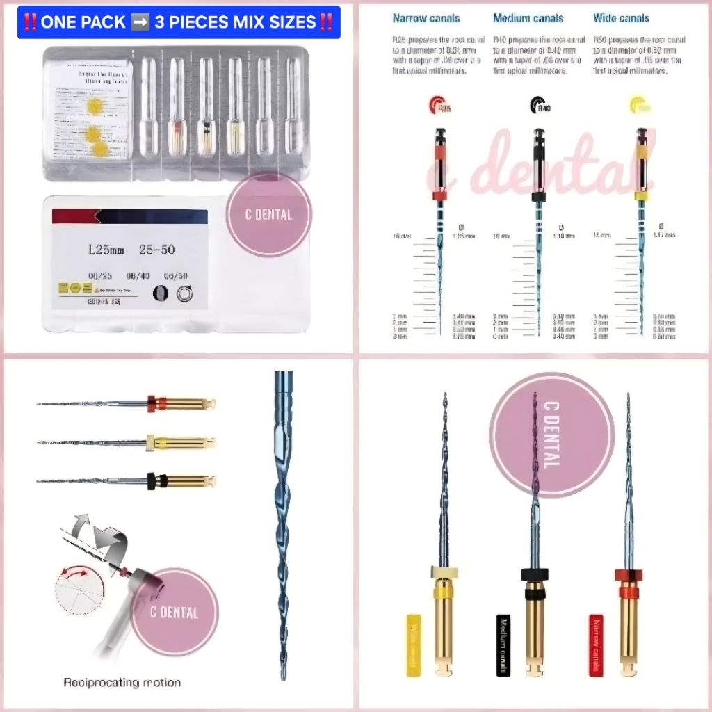 Jual [3 Pcs] Dental Endo Reciproc One File Prep Blue NiTi Rotary ...