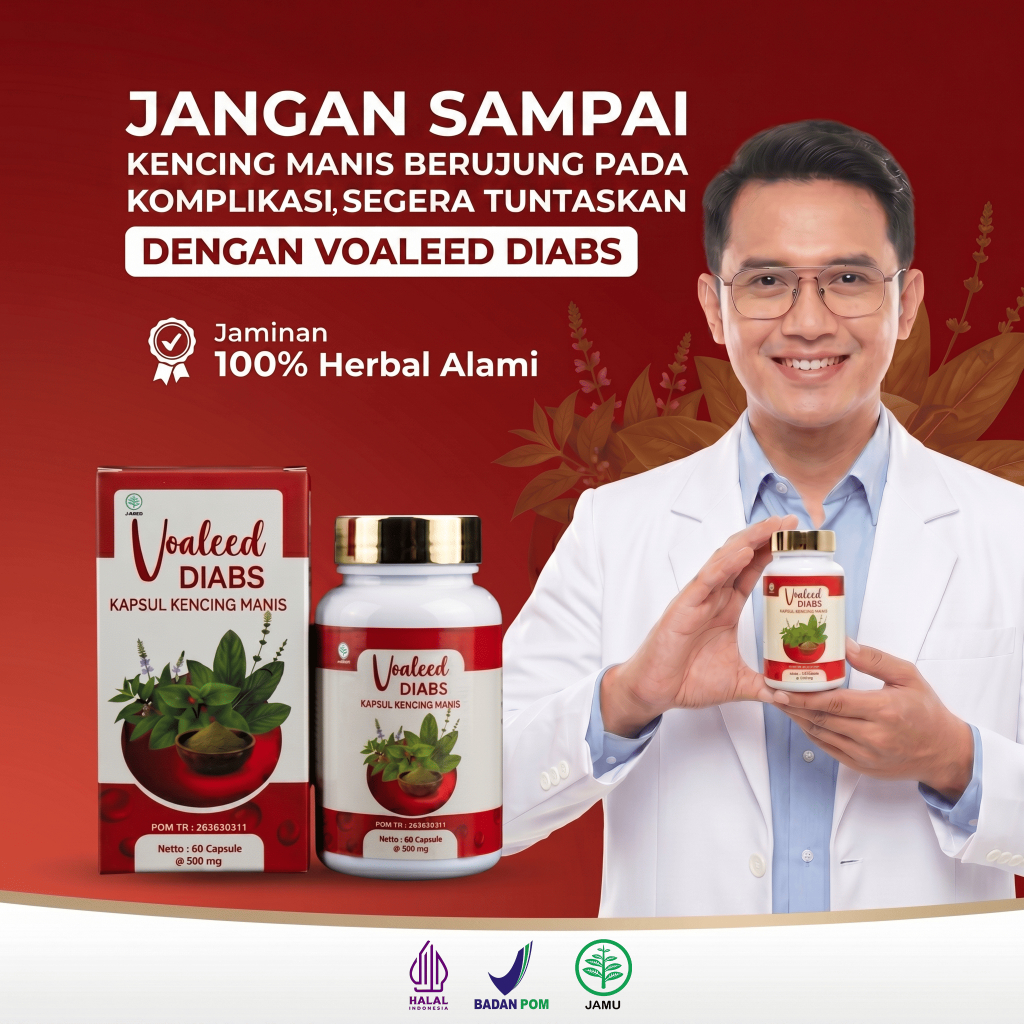VOALEED DIABS_DIABETES Obat Herbal Alami Untuk DIABETES - Bantu Sembuhkan Penyakit Diabetes dan Berbagai Gejala Akibat Diabetes Gula Darah Tinggi