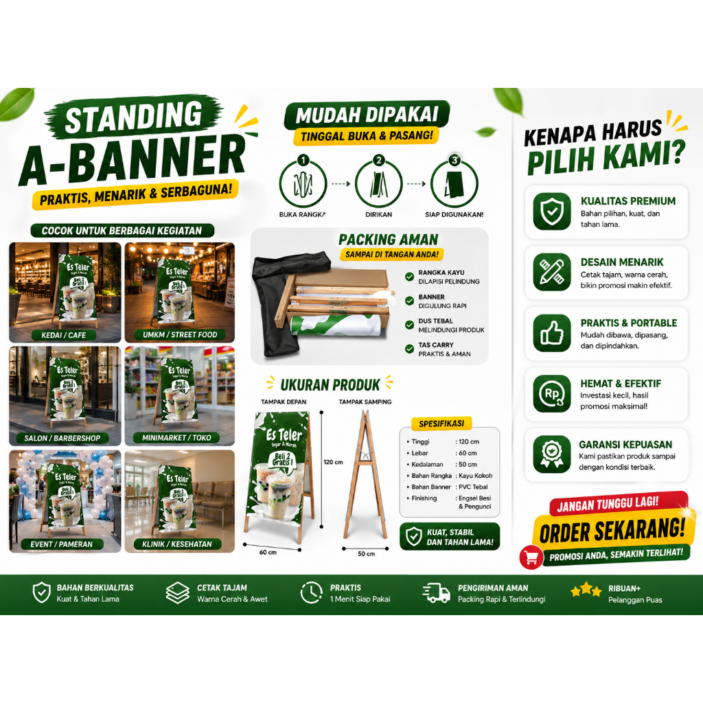 Jual Stan banner jualan satu set rangka free desain tinggal pakai ...