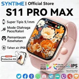 SYNTIME SmartWatch S11 Pro Max Wanita Tahan Air Jam Pintar Bluetooth Olahraga Smart Watch Gps Peta Nfc Smartwatch Hd Touchscreen Jam Tangan Pintar Bisa Telpon Bisa Dan Wallpaper Ios Android Pria Digital Jam Tangan Monitor Detak Jantung