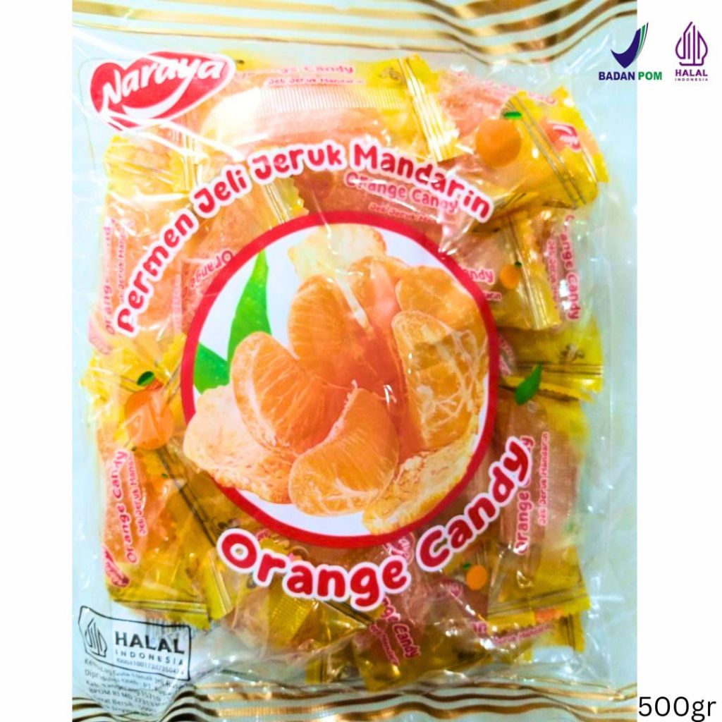 Jual exp Maret 2027 Permen Jelly Naraya Rasa Jeruk Mandarin 500 Gram ...