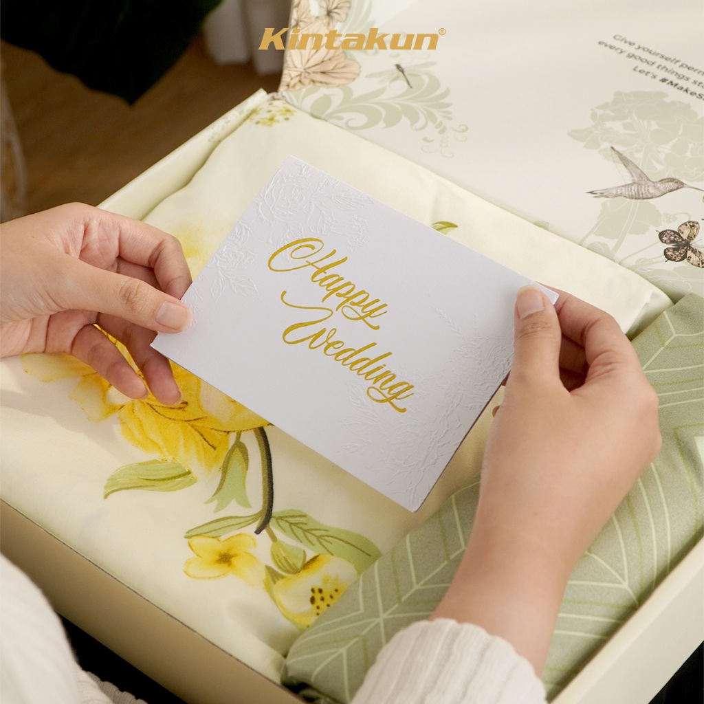 Kintakun Hampers Wedding Sprei Set 160/180 T25 Queen King Aesthetic Minimalis Kado Pernikahan